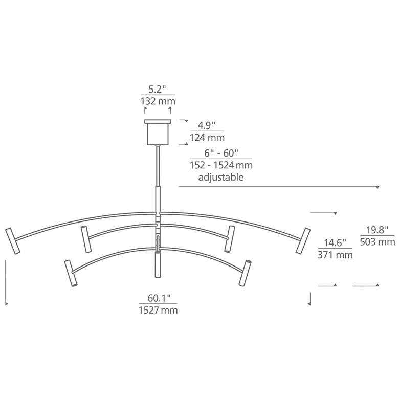 Image 4 Visual Comfort Modern Aerial 40" Matte Black LED Chandelier more views
