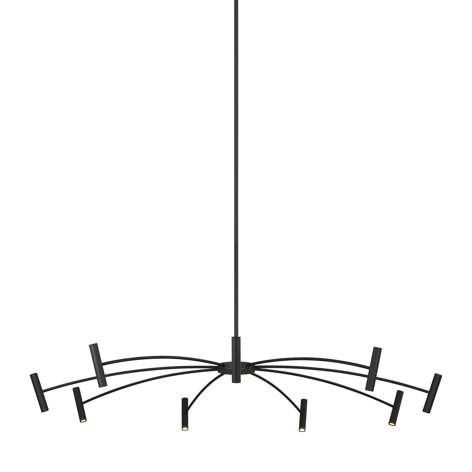 Image 6 Visual Comfort Modern Aerial 55 In. 3000K LED Matte Black Chandelier more views
