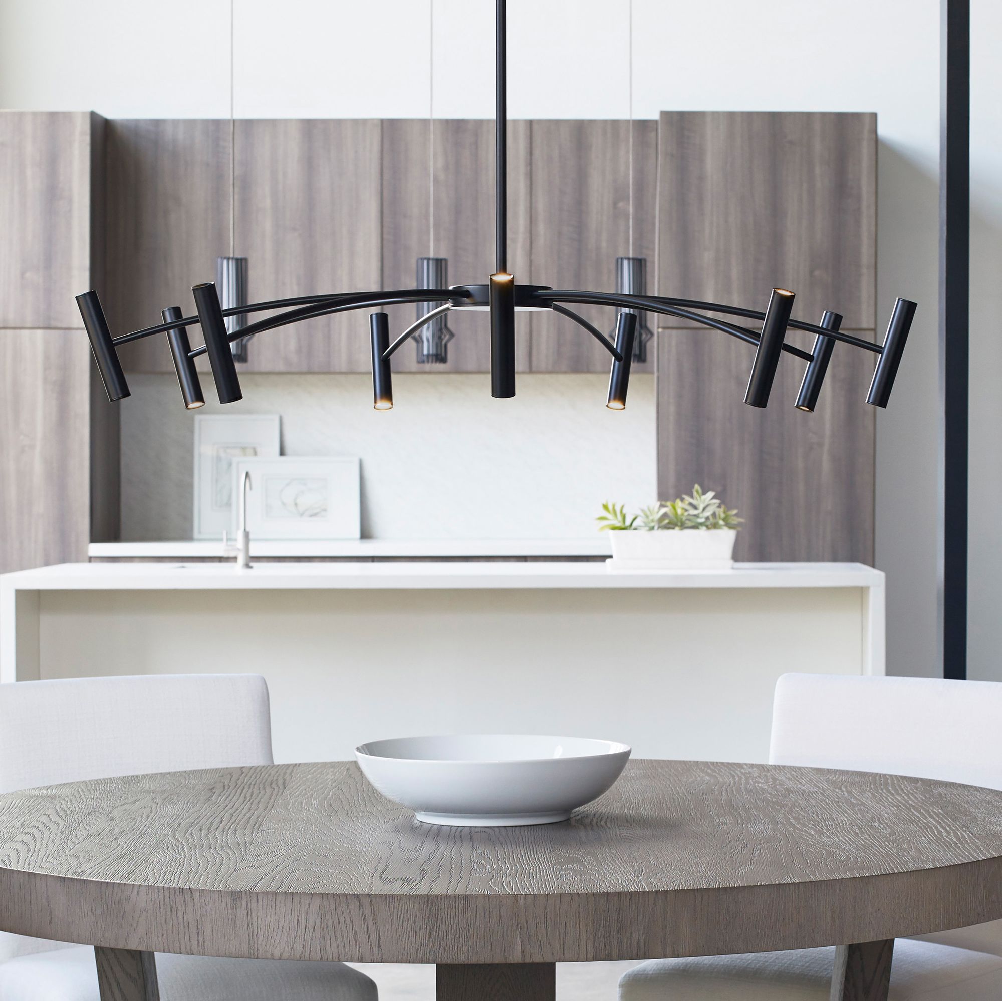 Visual Comfort Modern Aerial 55 In. 3000K LED Matte Black Chandelier