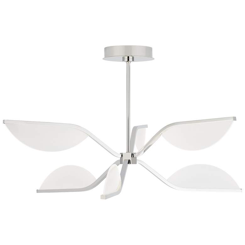 Image 1 Visual Comfort Modern Belterra 30 inch 3500K Pol Nickel Flushmount Chand