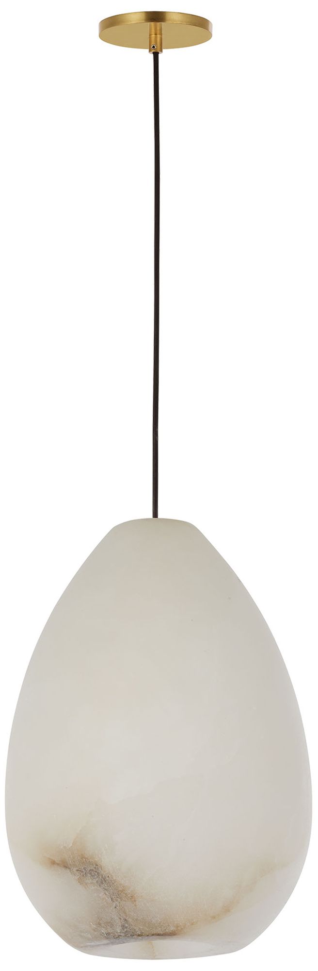 Image 2 Visual Comfort Modern E12 5 inch Wide Alabaster and Antique Brass Pendant more views