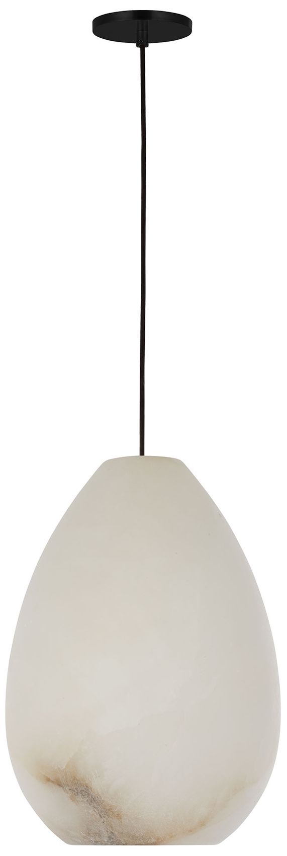 Image 2 Visual Comfort Modern E12 5 inch Wide Alabaster / Nightshade Black Pendant more views