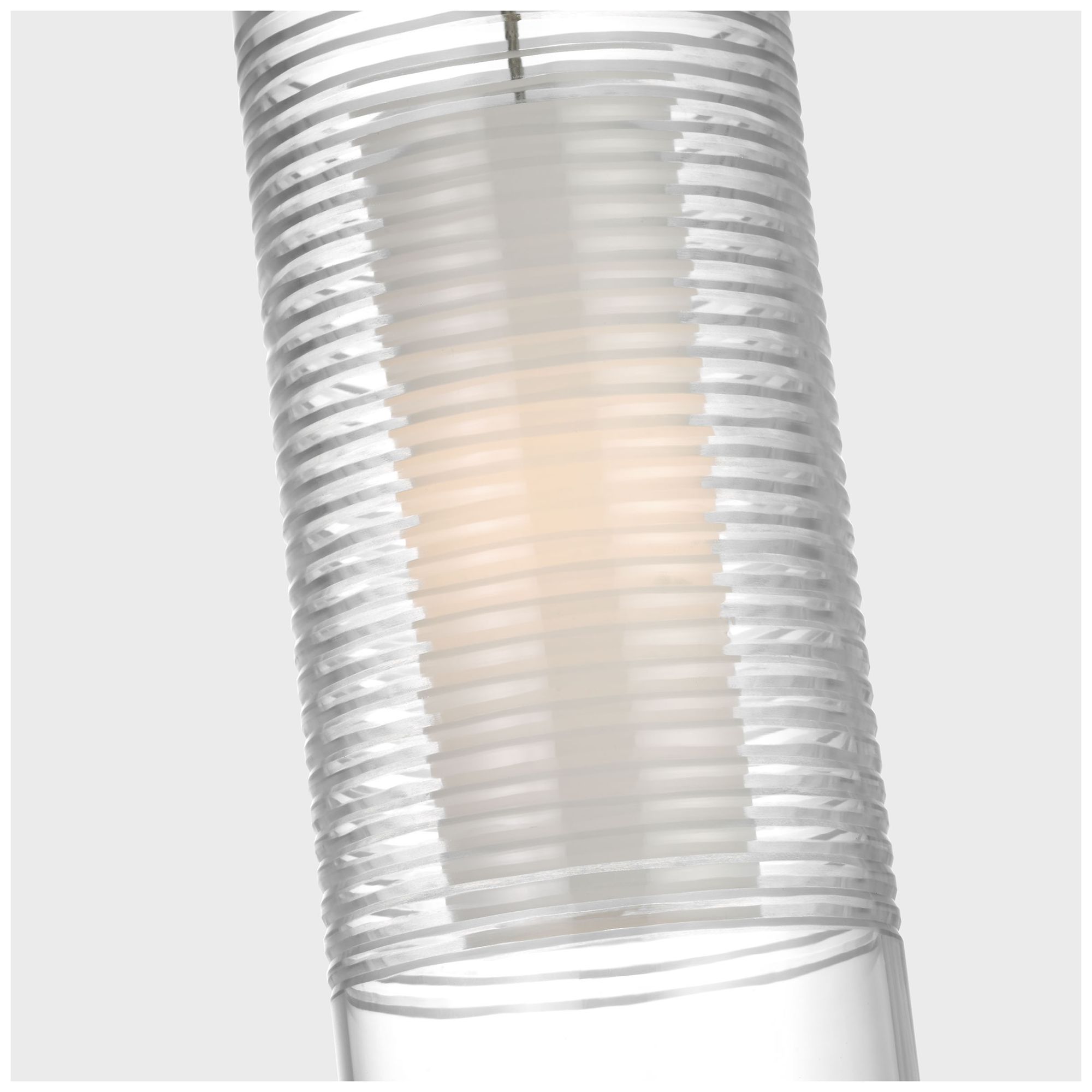 Image 4 Visual Comfort Modern GY 6.35 4-Inch Wide Ribbed Glass and Brass Pendant more views