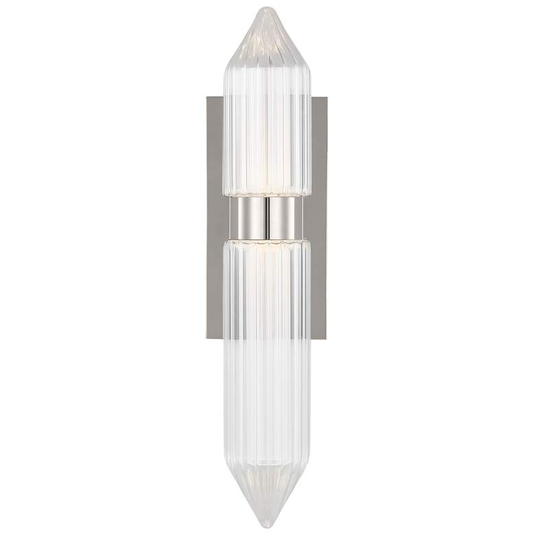 Image 1 Visual Comfort Modern Langston Hand Made Glass and Polished Nickel LED Wall