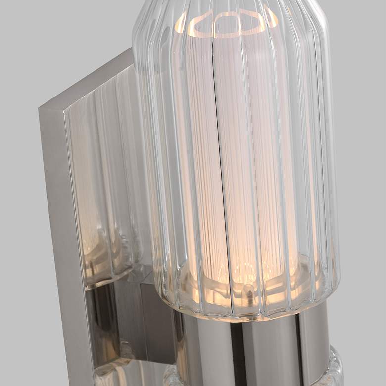 Image 2 Visual Comfort Modern Langston Hand Made Glass and Polished Nickel LED Wall more views