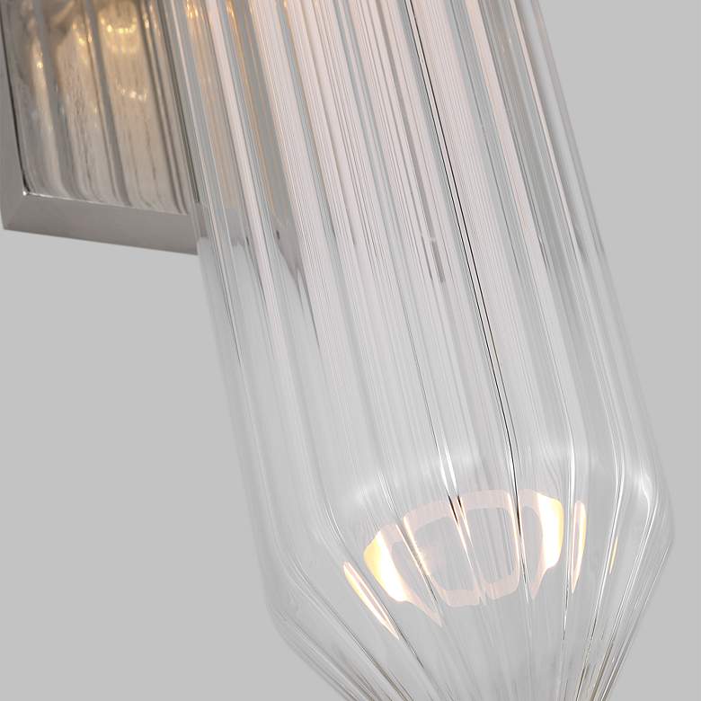 Image 3 Visual Comfort Modern Langston Hand Made Glass and Polished Nickel LED Wall more views