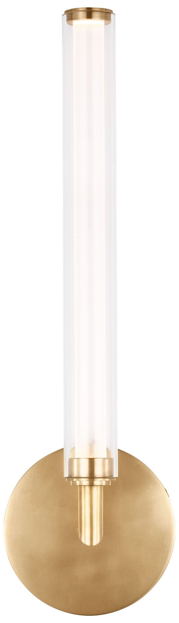 Visual Comfort Modern LED 16 inch Tall Artisan Glass and Brass Wall Sconce