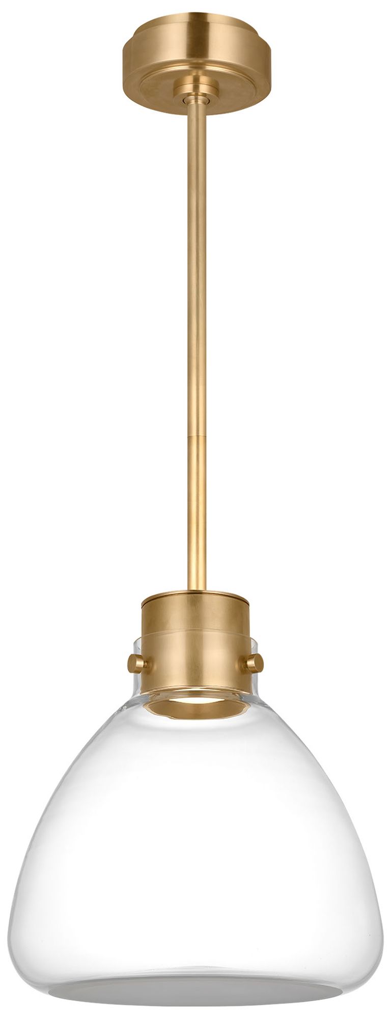 Image 2 Visual Comfort Modern LED Warm Dim 12 inch Brass and Clear Glass Pendant more views