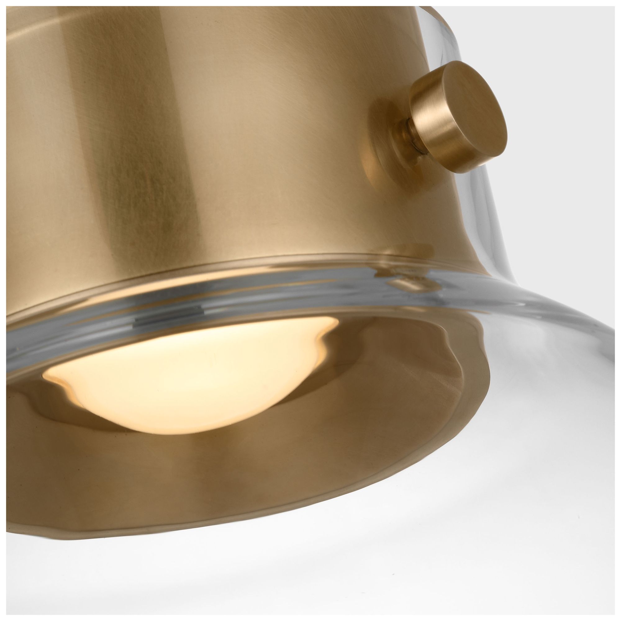Image 5 Visual Comfort Modern LED Warm Dim 12 inch Brass and Clear Glass Pendant more views