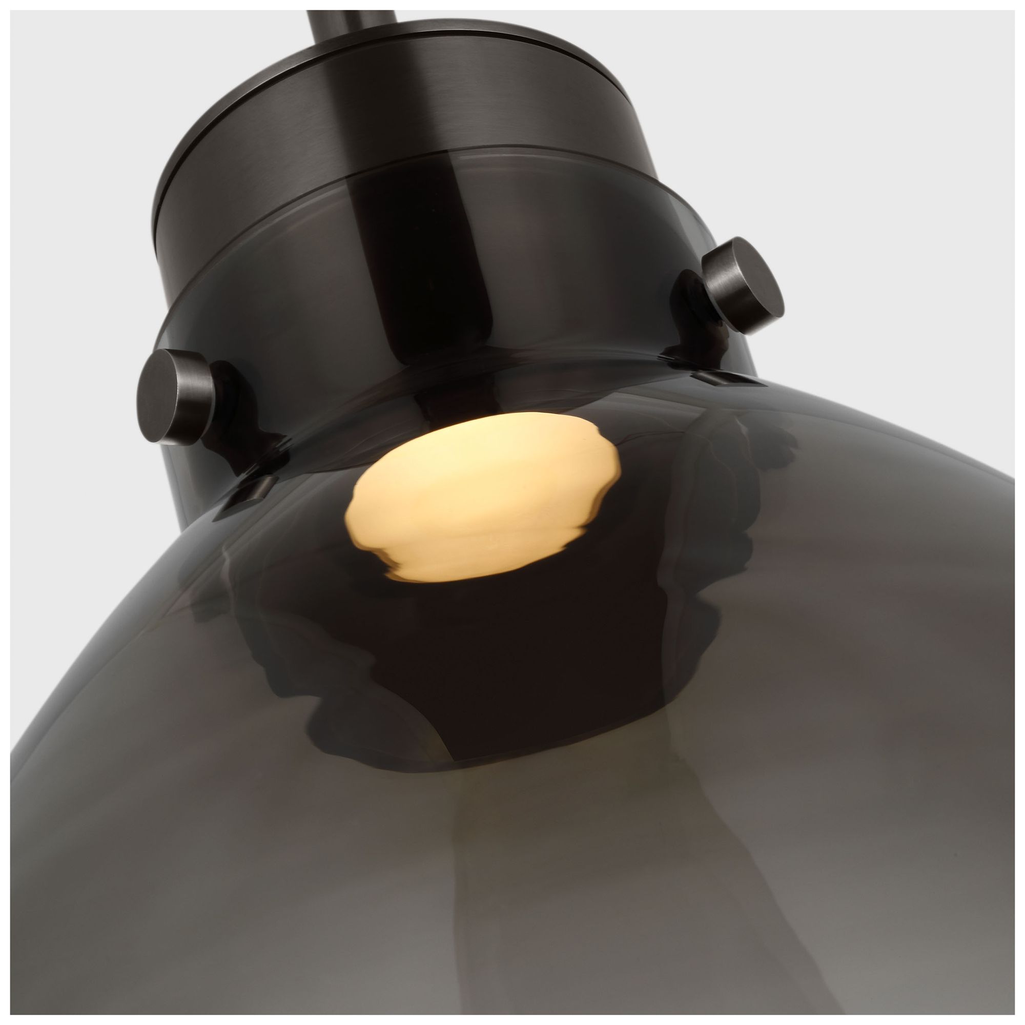 Image 3 Visual Comfort Modern LED Warm Dim 12 inch Bronze and Smoked Glass Pendant more views