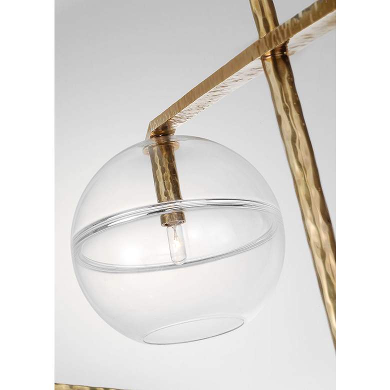 Image 3 Visual Comfort Modern Lowing Wide Antique Brass Chandelier with LED Bulbs more views