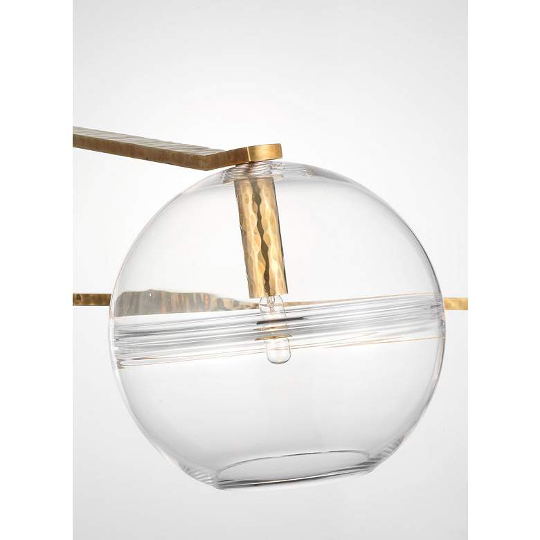 Image 5 Visual Comfort Modern Lowing Wide Antique Brass Chandelier with LED Bulbs more views