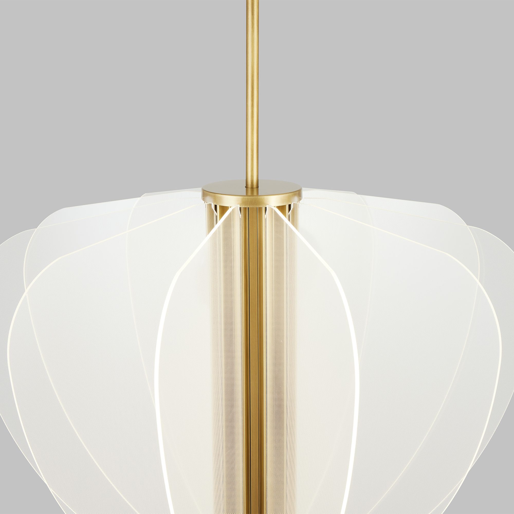 Image 2 Visual Comfort Modern Nyra 28 inch 3500K LED Petals Plated Brass Chandelier more views