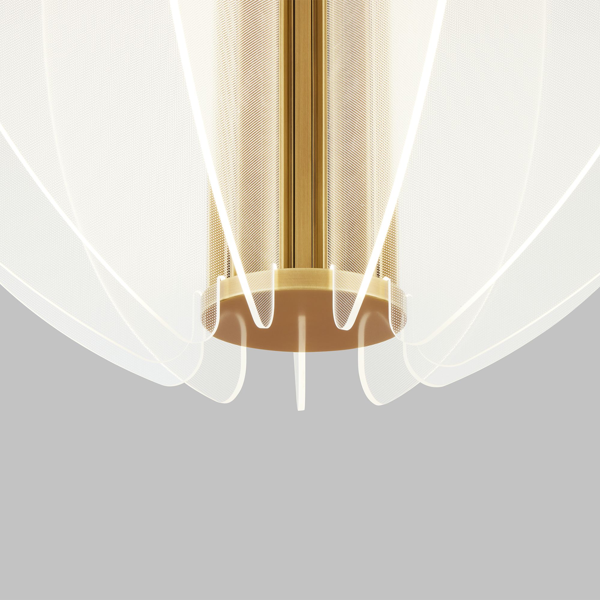 Image 3 Visual Comfort Modern Nyra 28 inch 3500K LED Petals Plated Brass Chandelier more views