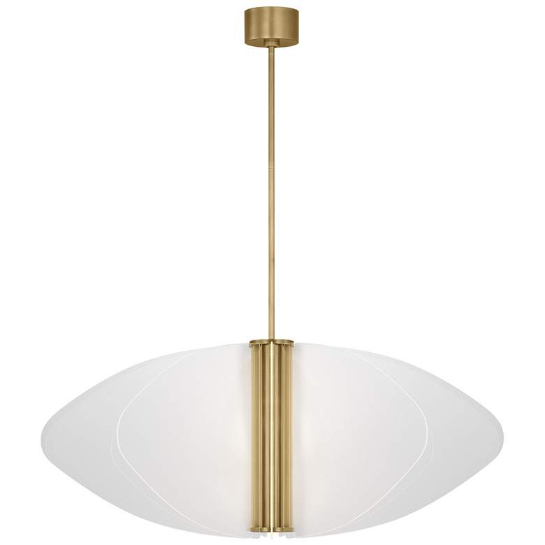 Image 1 Visual Comfort Modern Nyra Grande LED Chandelier in Plated Brass