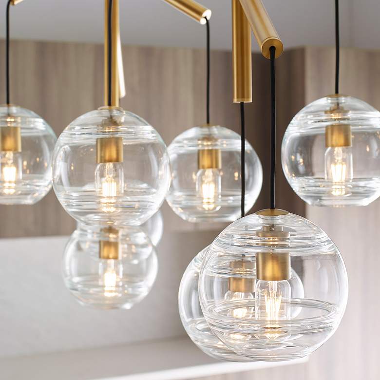 Image 3 Visual Comfort Modern Sedona Double Clear Glass Aged Brass E26 Chandelier more views