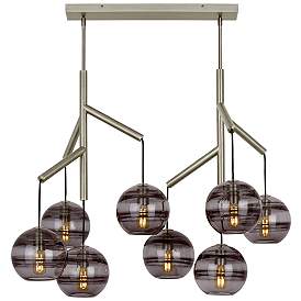 Image1 of Visual Comfort Modern Sedona Double Smoke Glass Satin Nickel Chandelier
