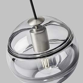 Image2 of Visual Comfort Modern Sedona Double Smoke Glass Satin Nickel Chandelier more views