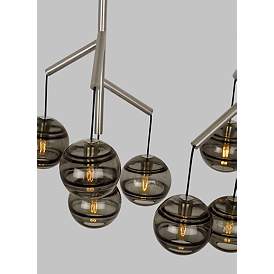 Image3 of Visual Comfort Modern Sedona Double Smoke Glass Satin Nickel Chandelier more views