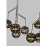Thumbnail3 of Visual Comfort Modern Sedona Double Smoke Glass Satin Nickel Chandelier more views