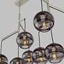 Thumbnail4 of Visual Comfort Modern Sedona Double Smoke Glass Satin Nickel Chandelier more views