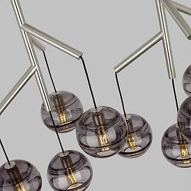 Image5 of Visual Comfort Modern Sedona Double Smoke Glass Satin Nickel Chandelier more views