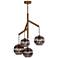 Visual Comfort Modern Sedona Single Smoke Glass Aged Brass E26 Chandelier