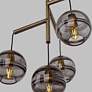 2_Visual Comfort Modern Sedona Single Smoke Glass Aged Brass E26 Chandelier more views