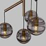 3_Visual Comfort Modern Sedona Single Smoke Glass Aged Brass E26 Chandelier more views