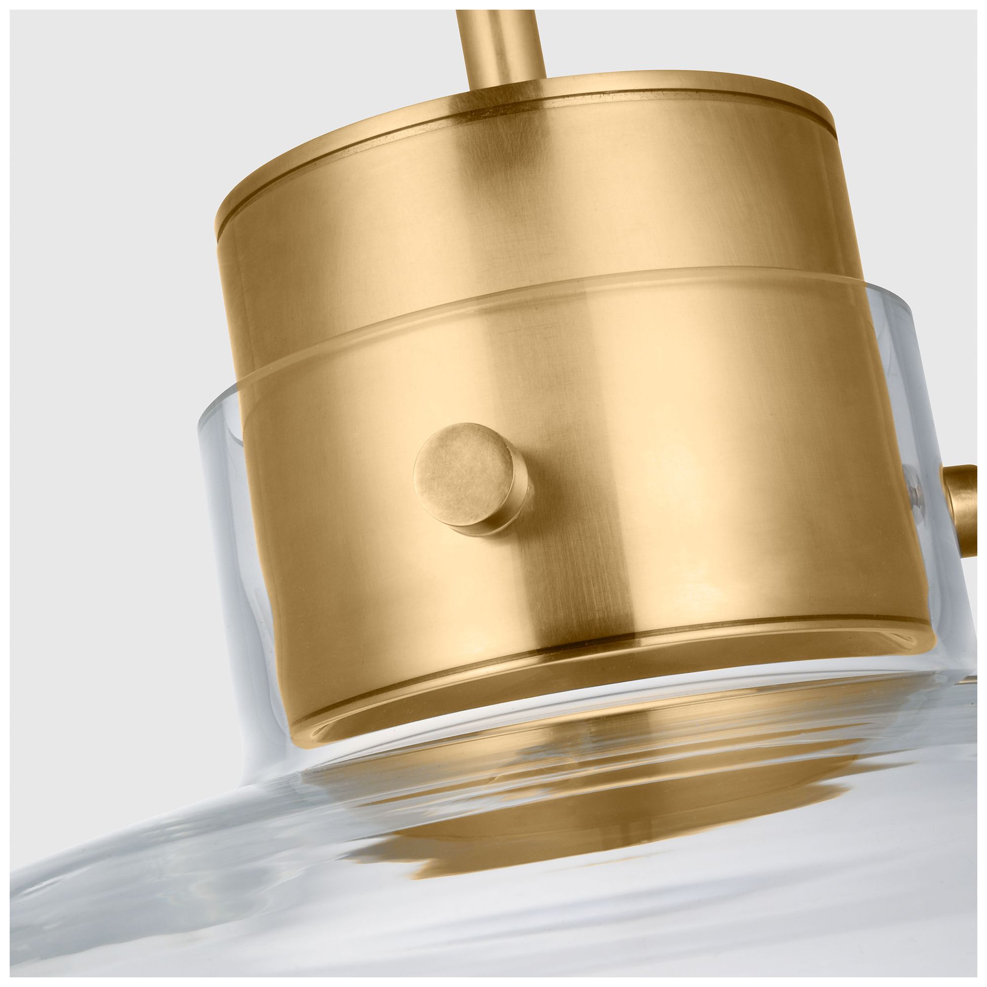 Image 5 Visual Comfort Modern Warm Dim LED 16 in Wide Brass and Clear Glass Pendant more views