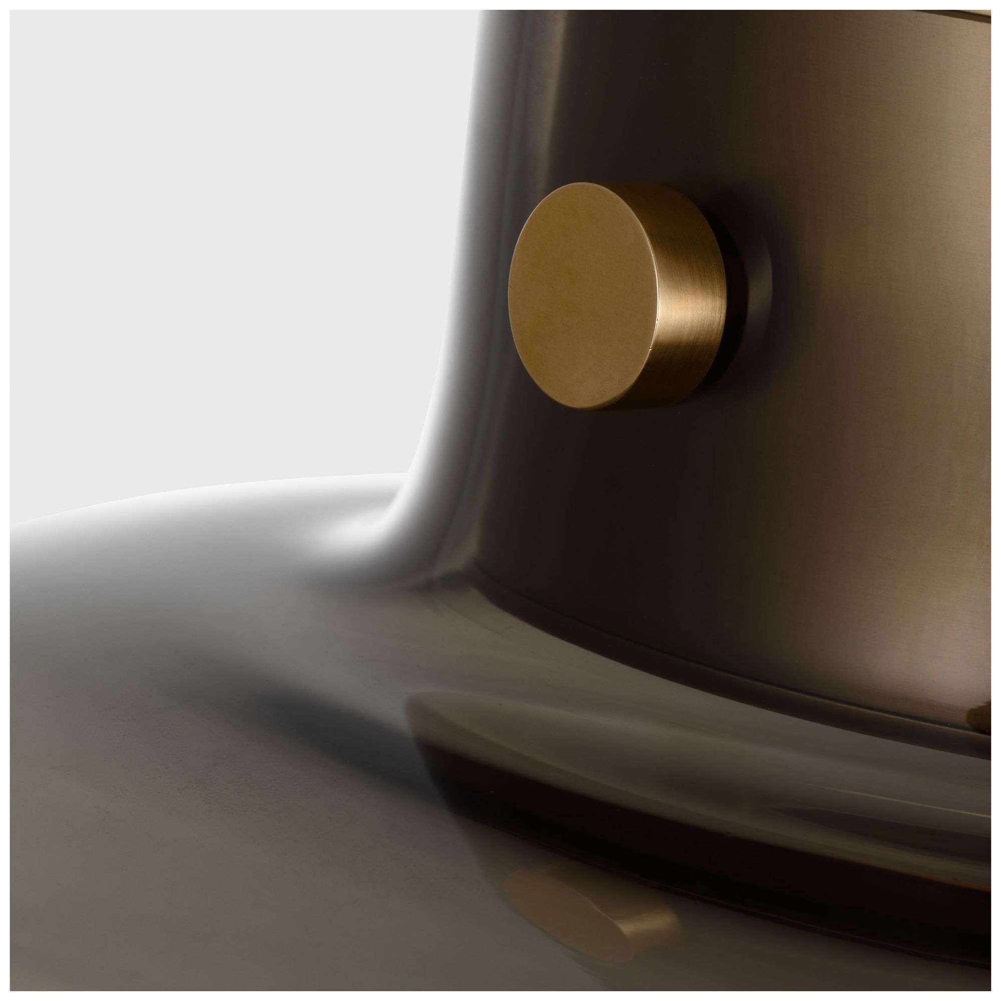Image 3 Visual Comfort Modern Warm Dim LED 16 inch Brass and Smoked Glass Pendant more views