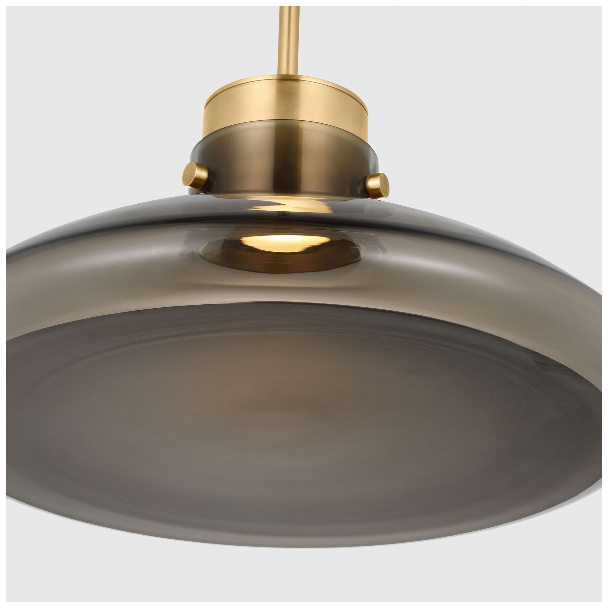 Image 3 Visual Comfort Modern Warm Dim LED 22 inch Brass and Smoked Glass Pendant more views