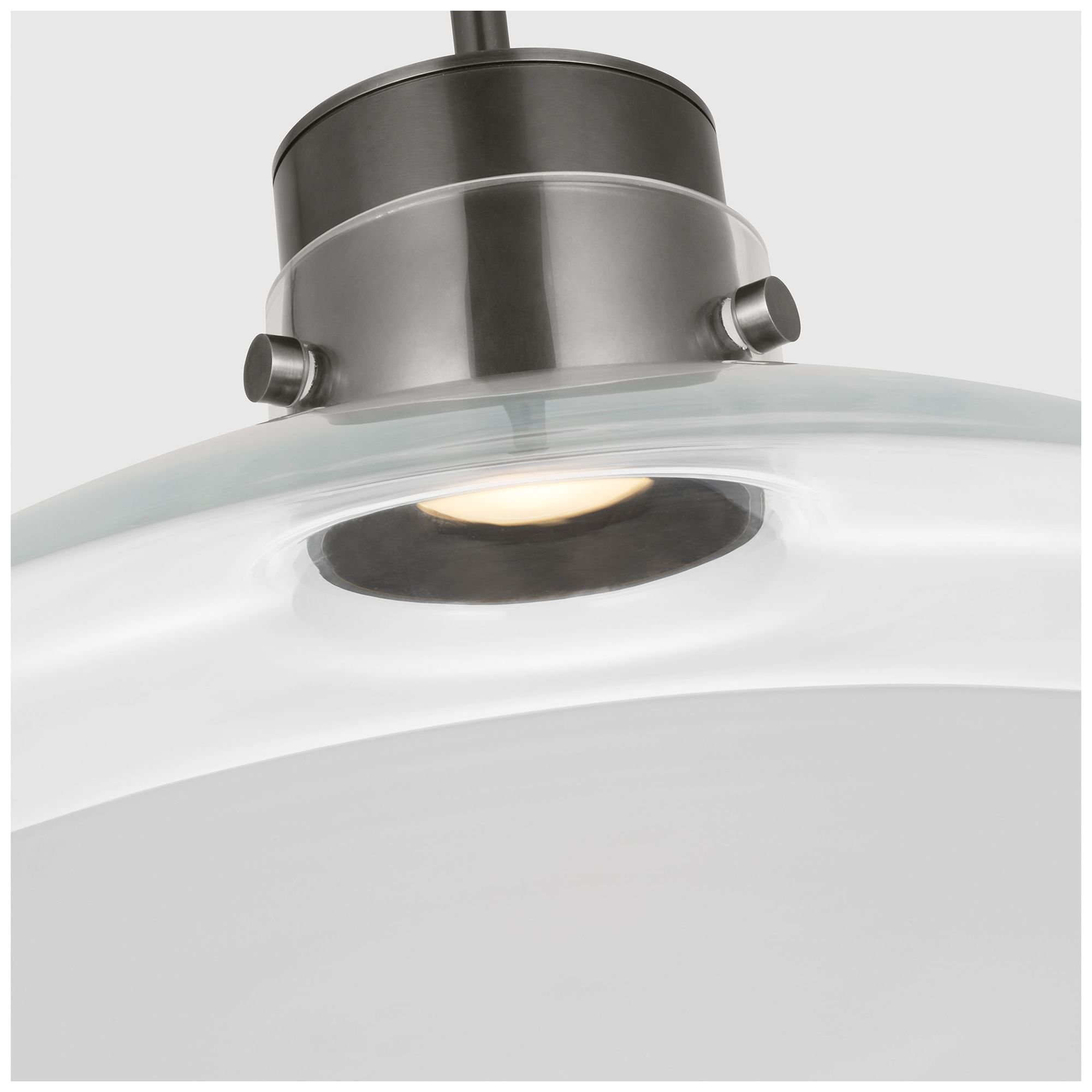 Image 7 Visual Comfort Modern Warm Dim LED 22 inch Bronze and Clear Glass Pendant more views
