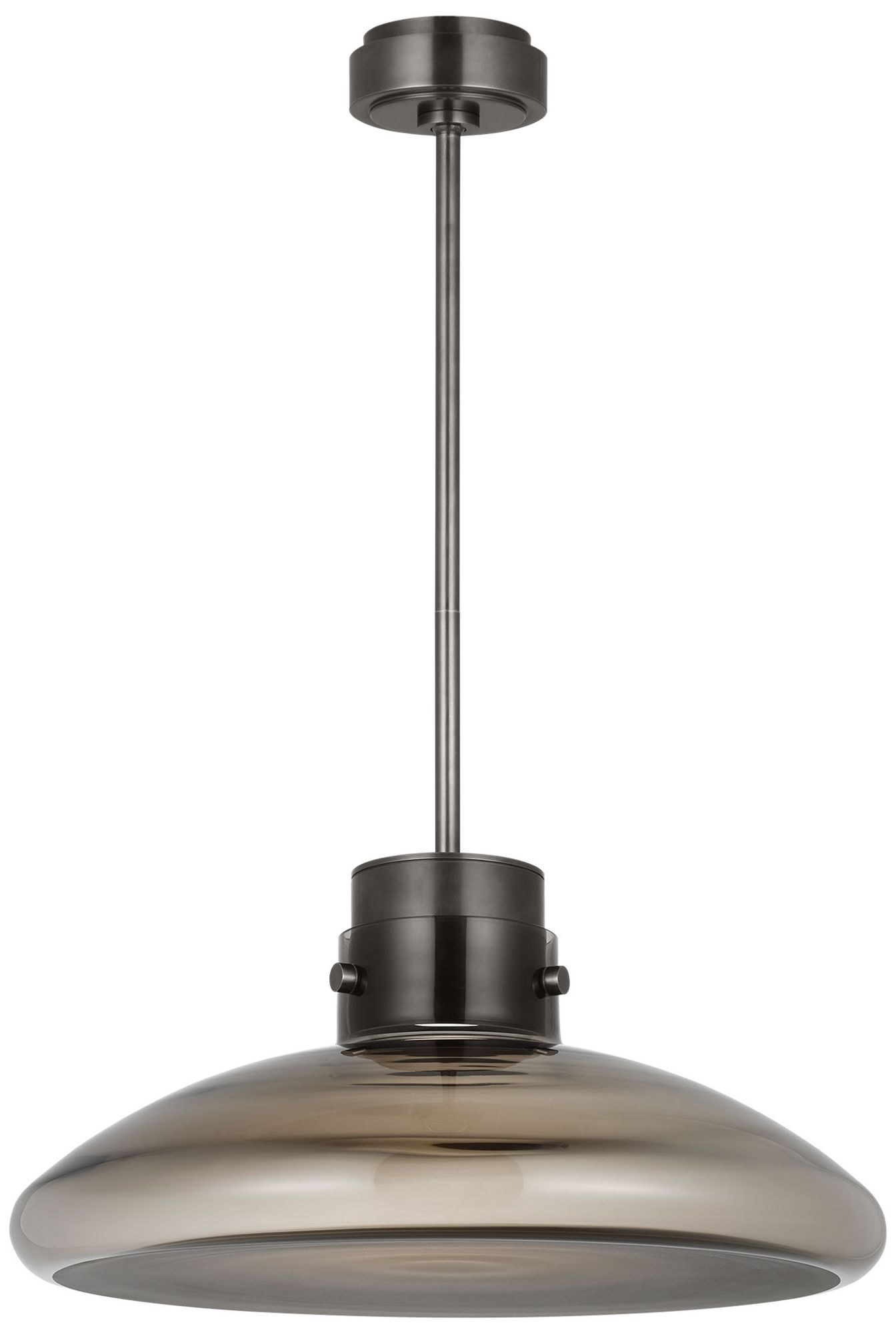 Image 2 Visual Comfort Modern Warm Dim LED 22 inch Bronze and Smoked Glass Pendant more views