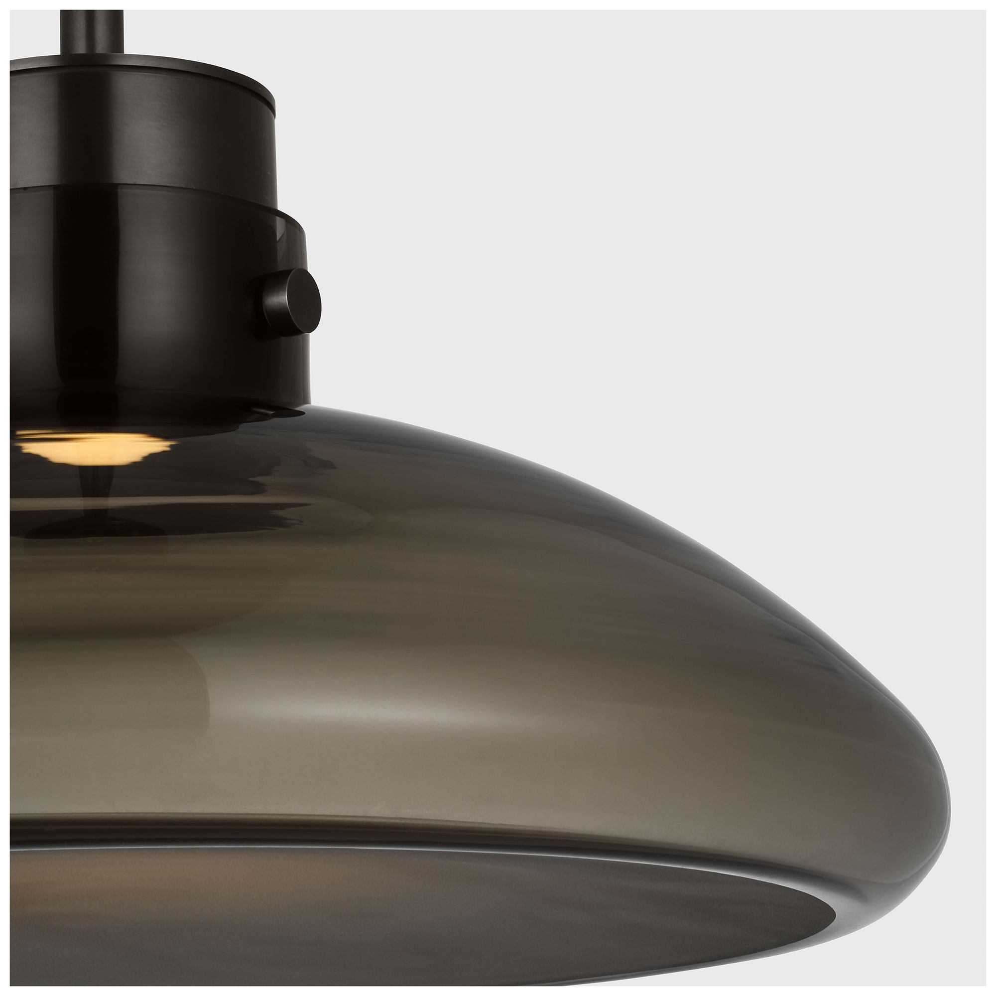Image 5 Visual Comfort Modern Warm Dim LED 22 inch Bronze and Smoked Glass Pendant more views