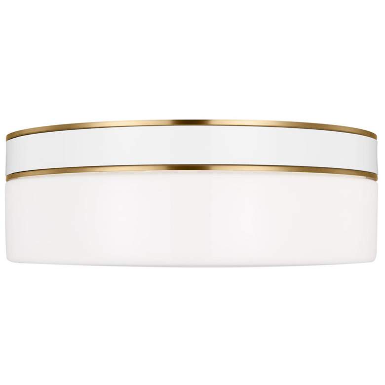 Image 1 Visual Comfort Monroe 14" Wide Brass and Gloss White Ceiling Light