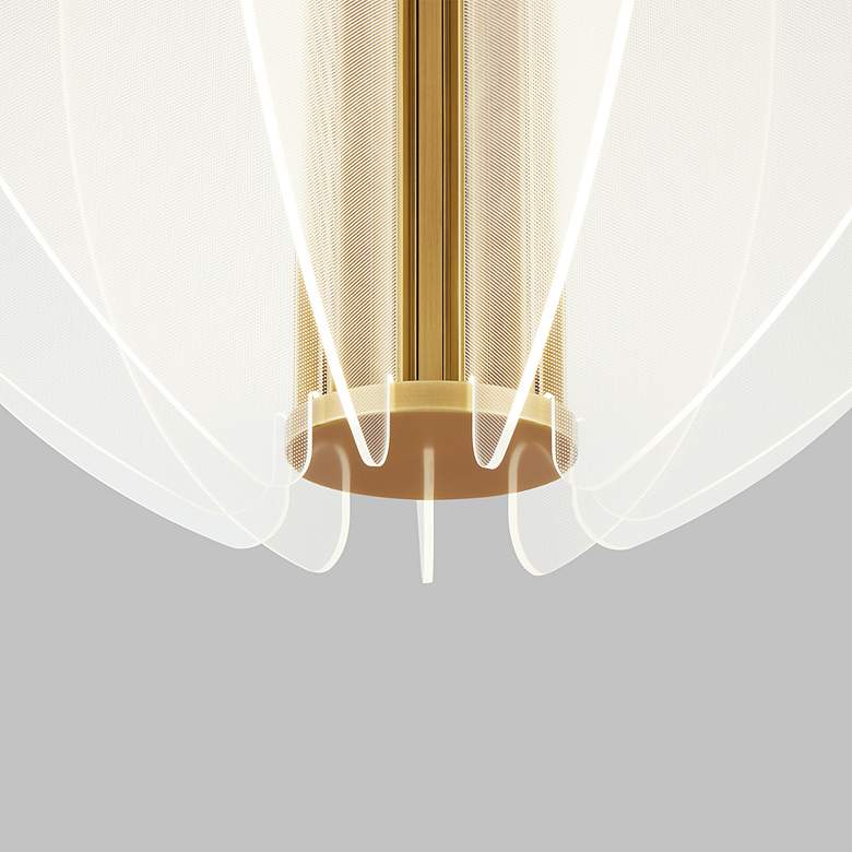 Image 3 Visual Comfort Nyra 28" Wide Plated Brass LED Chandelier more views