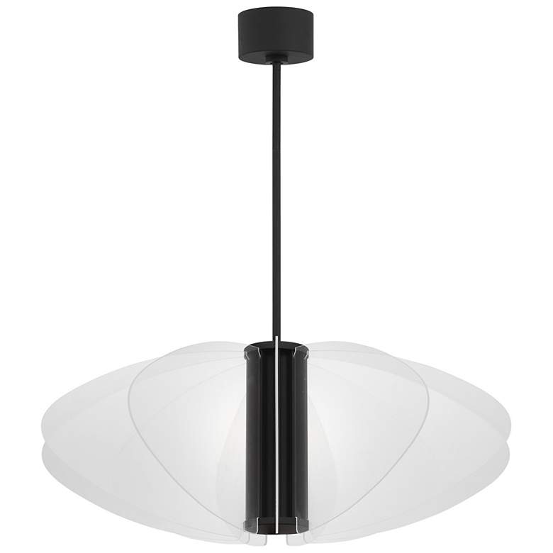 Image 3 Visual Comfort Nyra 35" Wide Matte Black LED Pendant Light more views
