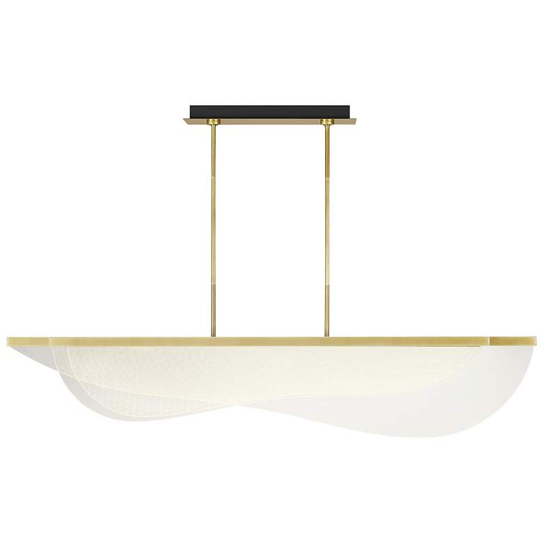Image 1 Visual Comfort Nyra 60" Plated Brass LED Linear Chandelier