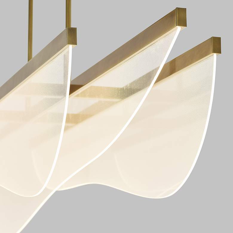 Image 2 Visual Comfort Nyra 60" Plated Brass LED Linear Chandelier more views