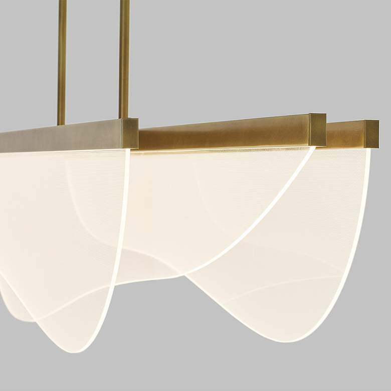 Image 3 Visual Comfort Nyra 60" Plated Brass LED Linear Chandelier more views