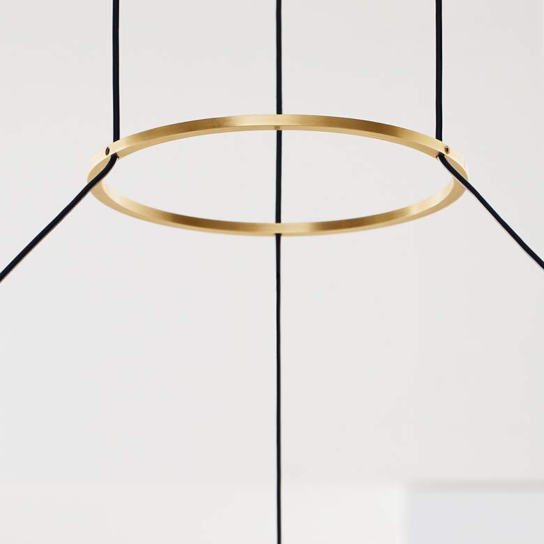 Image 4 Visual Comfort Orbet 30" Wide Natural Brass LED Chandelier more views