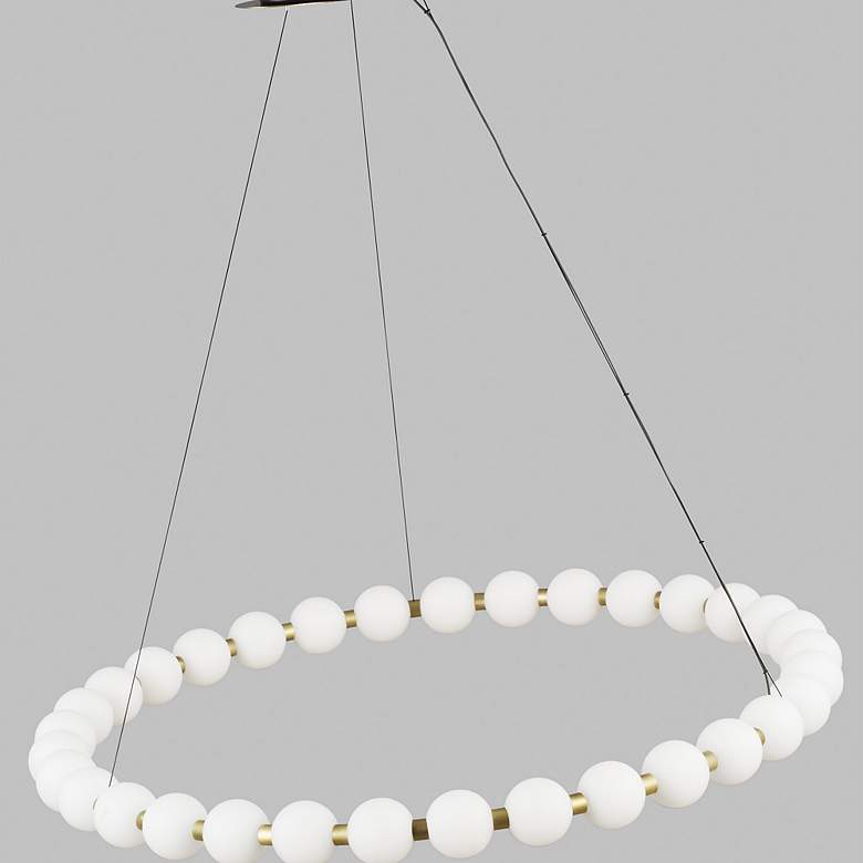 Image 4 Visual Comfort Orbet 36" Wide Natural Brass LED Chandelier more views