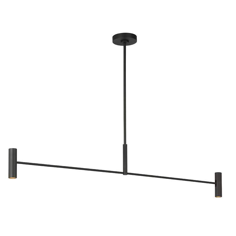 Image 2 Visual Comfort Ponte 50"W Black 2-Light LED Linear Pendant more views