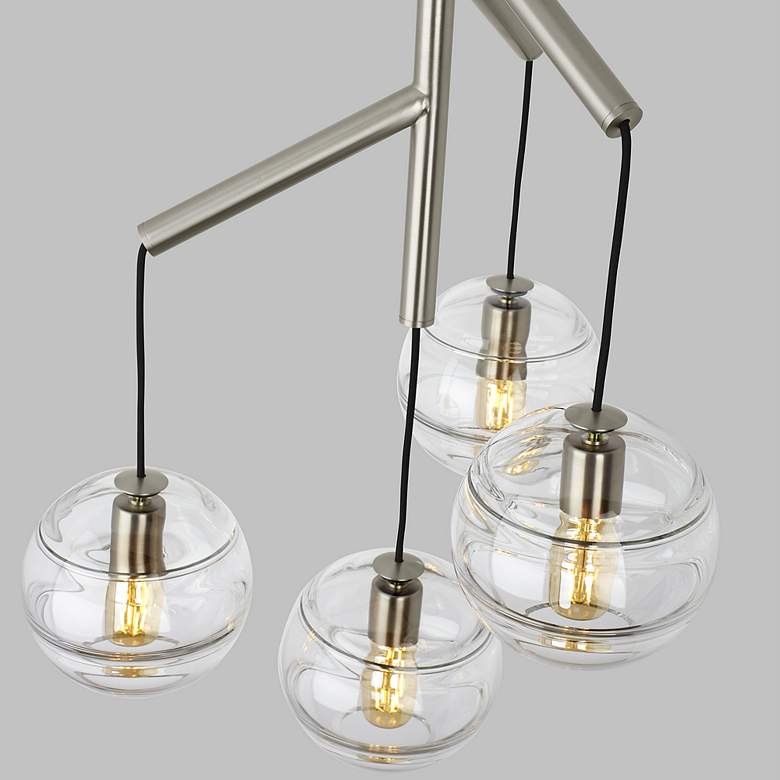 Image 3 Visual Comfort Sedona 24 1/2"W Satin Nickel Clear Glass Chandelier more views