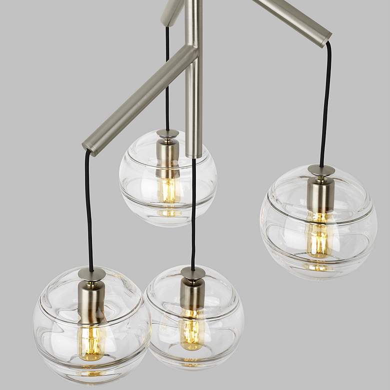Image 4 Visual Comfort Sedona 24 1/2"W Satin Nickel Clear Glass Chandelier more views