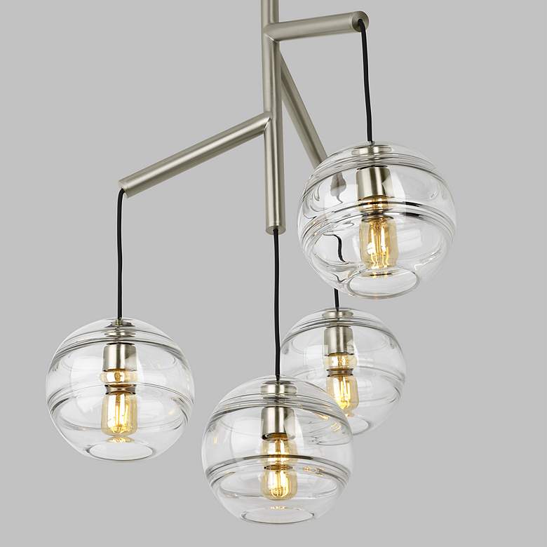 Image 6 Visual Comfort Sedona 24 1/2"W Satin Nickel Clear Glass Chandelier more views