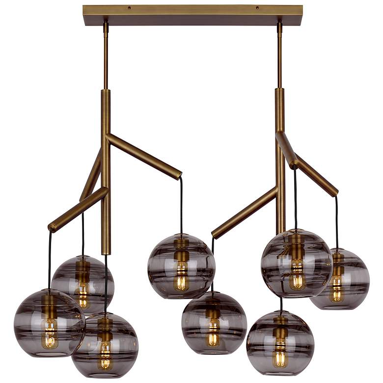 Image 1 Visual Comfort Sedona 38"W Aged Brass Smoke Glass Chandelier