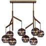 1_Visual Comfort Sedona 38"W Aged Brass Smoke Glass Chandelier