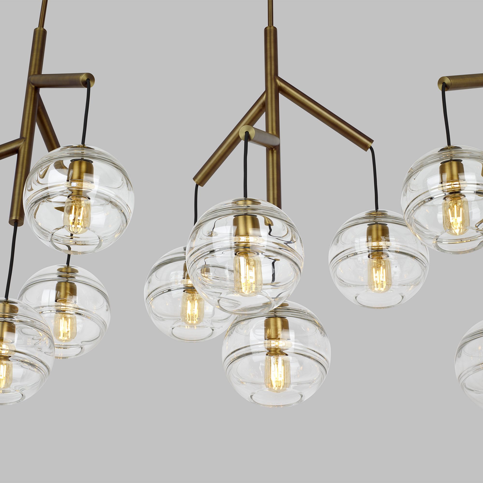 Image 4 Visual Comfort Sedona 62"W Aged Brass 12-Light Chandelier more views